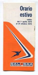 SOUTH AFRICAN AIRWAYS SAA ITALY TIMETABLE SUMMER 1979 SAL - Picture 1 of 1