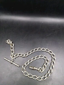 Antique Silver Watch Chain Lion Links Approx 15" 39g  - Picture 1 of 4