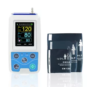 Monitor automático de presión arterial FDA CE 24 horas nuevo en caja Holter Machine 3 puños + bolsa - Imagen 1 de 11
