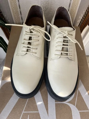 Mocasines de plataforma gruesos 100 % cuero genuino blanco roto ZARA EE. UU. 7,5   Foto 1 de 4