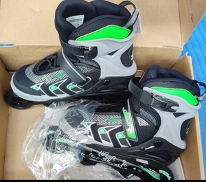 Hikole Inline-Skates – verstellbar, Größe L (37–40), Grün/Schwarz – Outdoor-Roll - Bild 1 von 7