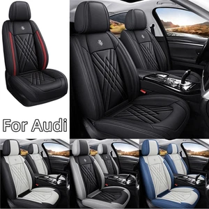 For Audi Q2 Q3 Q4 Q5 Q6 Q7 Q8 5-Seat Full Coverage PU Leather Car Seat Covers - Picture 1 of 20