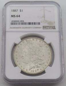 1887 P Morgan Silber Dollar - NGC MS64 - Zertifikat # 1838902-093 - Bild 1 von 10