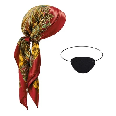 Bandana Roja Pirata Parche Ojo Pirata Accesorios Pirata Mujeres Hombres Cabeza Pirata... Foto 1 de 4