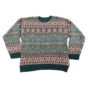 Green and red vintage Abercrombie & Fitch Wool Sweater Size Large NWT - Picture 1 of 6