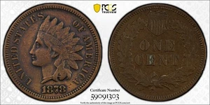 1878 Indian Head Penny 1C PCGS VF Detail Gold Shield 59091303 - Picture 1 of 1