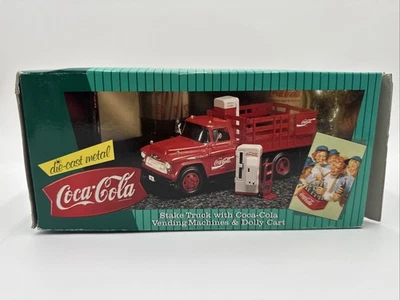 1997 Ertl Coca-Cola 1957 Chevrolet Stake Truck Vending Machines & Dolly Cart NEW - Image 1 of 4