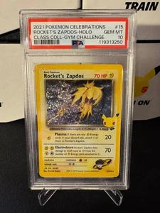 Rocket's Zapdos (15/132) - PSA 10 - 2021 Celebrations Classic Collection Pokémon - Picture 1 of 2