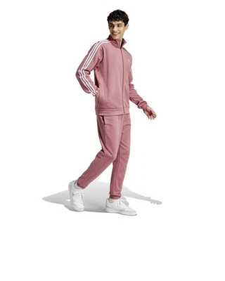  Tuta Intera Completa Full Tracksuit UOMO Adidas Basic 3-Stripes Fleece Rosa  - Imagen 1 de 4