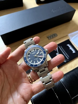 Reloj de buceo Hanhart AQUASPHERE FreeFall azul, 42 mm automático, hecho en Alemania, 300 m Foto 1 de 4