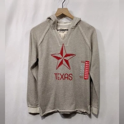 Nueva Sudadera con Capucha Azul 84 Rayas Texas Para Mujer L Gris Rojo Retro Y2K Deportiva Exterior Foto 1 de 4