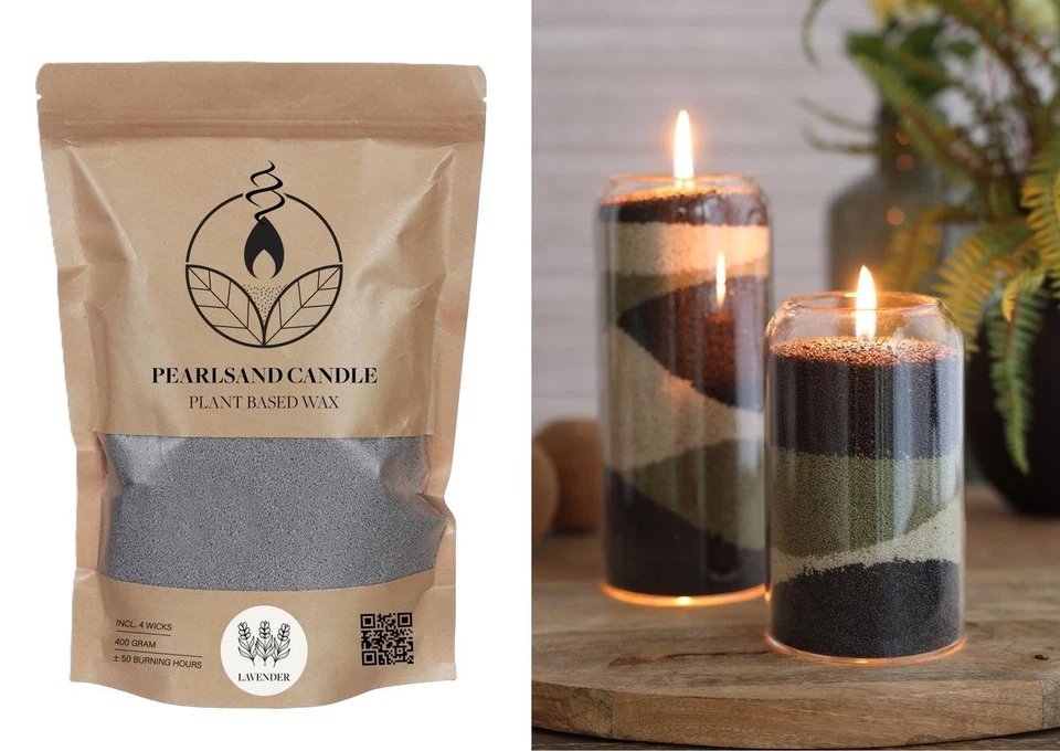 NaDeco Kerzensand Set 400g | DIY Duft-Wachsgranulat 4 Dochte | Duftkerze machen - Bild 1 von 1