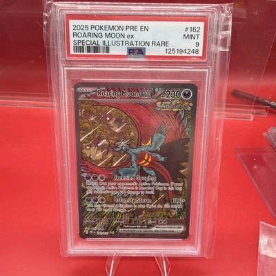2025 Pokémon Prismatic Evolutions Roaring Moon EX SIR 162/131 PSA 9 MINT 🔥 - Image 1 of 2