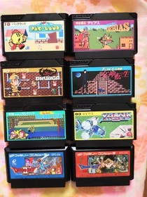 Famicom Cartridges Lot of 8 80's Japanese Retro Tested PAC LAND DEBIAS DRUAGA