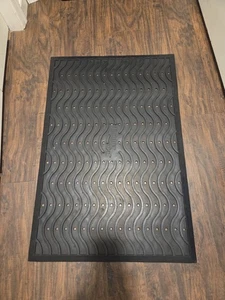 Rubber-Cal Dura-Scraper Wave 24 in. x 36 in. Black Rubber Door Mat - Picture 1 of 4