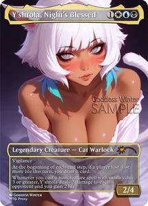 MTG FF - Y'shtola, Night's Blessed - Fanart Borderless Style - EDH / Playtest - Bild 1 von 3