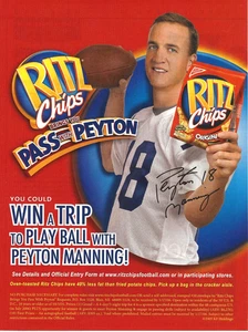Nabisco Ritz Chips 2005 aperitivo comida Peyton Manning impresión anuncio publicitario - Imagen 1 de 1