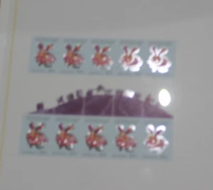 MINT 2011 CHRISTMAS ISLAND LUNAR YEAR OF THE RABBIT STAMP GUTTER BLOCK OF 10 - Picture 1 of 1
