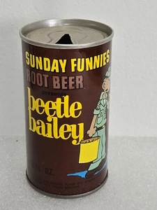 Vintage Sunday Funnies Beetle Bailey radice birra Mort Walker acciaio soda pop lattina - Foto 1 di 6