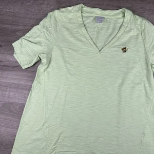 Chico’s Damen Top Gr. 1 Medium Kurzarm Neuwertig Twist Biene Bestickt Freizeit - Bild 1 von 11