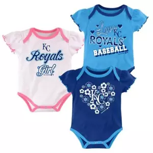 Kansas City Royals NFL Baby Girl 3 Piece Bodysuit Creepers Size 3-6 Months - NWT - Picture 1 of 9