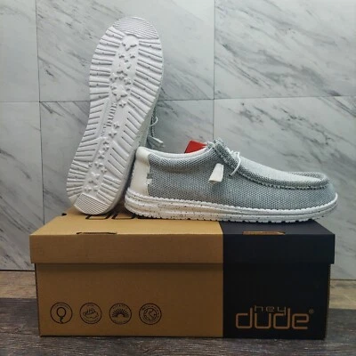 Zapato Mocasines Hey Dude Wally Sox Stone Blanco con Cordones para Hombres 8 Para mujeres 10 Foto 1 de 4