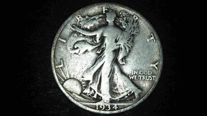 1934 - Mezzo dollaro argento S Walking Liberty, 50c #419 - Foto 1 di 7