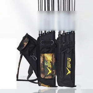 Archery Arrow Quiver Nylon Belt 4 Tube with Pockets Holder Carry Bag Target - Picture 1 of 8