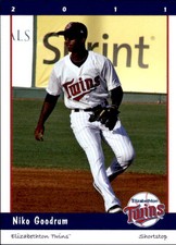 2011 Elizabethton Twins Grandstand #8 Niko Goodrum Jonesboro Georgia GA Card
