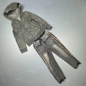 Wonder Nation Girls Hoodie Jeggings Set Size 6 Gray Unicorn Sparkle Side Stripe - Picture 1 of 8