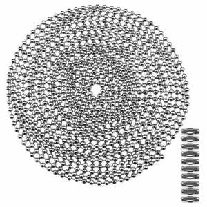 Edelstahl - Metall Perlen Kugelkette mit Steckverbindern - 3,2 mm Länge wählen - Bild 1 von 2