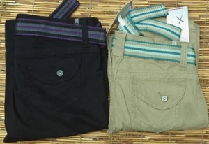 UNIONBAY WOMENS JUNIOR LOW-R DESIGNER STRETCH COTTON TWILL PANTS W/BELT LIST $40 - Picture 1 of 11