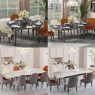 Extendable Dining Tables High Hardness Sintered Stone Top for Family Gathering - Image 1 of 4