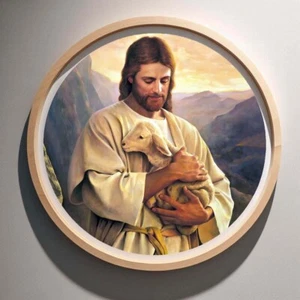 30cm Metal Wall Plaque Christ The Good Shepherd Hanging Religious Catholic Print - Picture 1 of 11