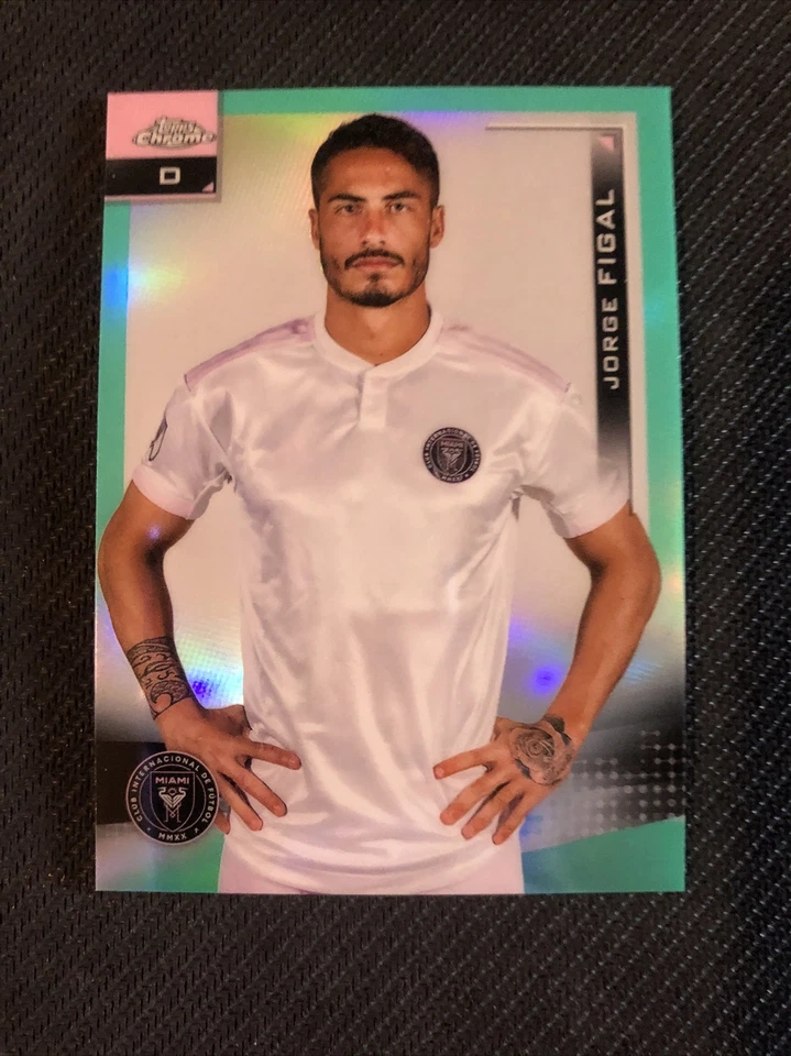 2021 Topps Chrome MLS Jorge Figal Inter Miami CF Aqua Refractor Card /299 - Image 1 of 2