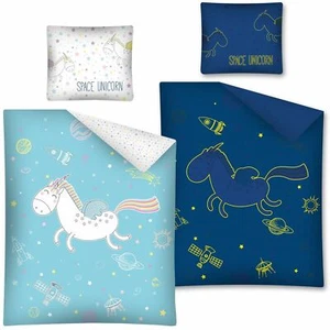 Espacio Unicornio Individual Tapa y Funda de Almohada Nórdicas Euro Glow IN Dark - Imagen 1 de 2