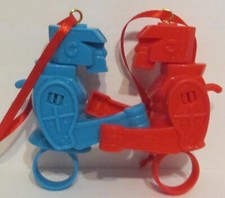 Rock 'Em Sock 'Em Robots Artesian Ornaments Red and Blue