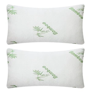 2Packs Sleeping Plush Pillow Bamboo Memory Foam Hotel Pillow King Soft Pillows - Picture 1 of 11