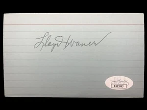 Lloyd Waner signierte Karteikarte Piraten Baseball Hall of Fame JSA COA - Bild 1 von 2