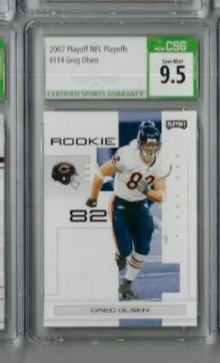2007 Playoffs NFL Playoffs Greg Olsen CSG 9.5 RC - Image 1 of 2