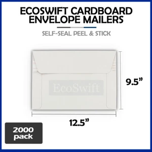 2000 - 12.5" x 9.5" EcoSwift White Photo Ship Flats Cardboard Envelope Mailers - Picture 1 of 8