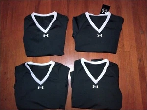 4- UNDER ARMOUR GIRLS SIZE YMD US 10-12 Black & White LONG SLEEVE SHIRTS NWT - Picture 1 of 7