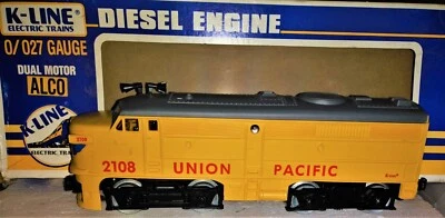 NEW VINTAGE 1992 K-LINE #2108 UNION PACFIC ALCO DESIEL DUAL MOTOR O/O27 G-MINT - Image 1 of 4