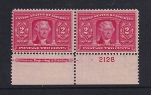 1904 Sc 324 Louisiana Purchase 2c MLH full OG plate number & imprint pair (XH - Picture 1 of 2
