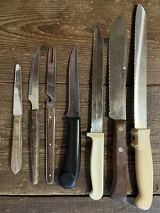 Lotto coltelli da cucina vintage - 7 coltelli di Revere Ware, vanadio, Forgecraft e altri - Foto 1 di 9