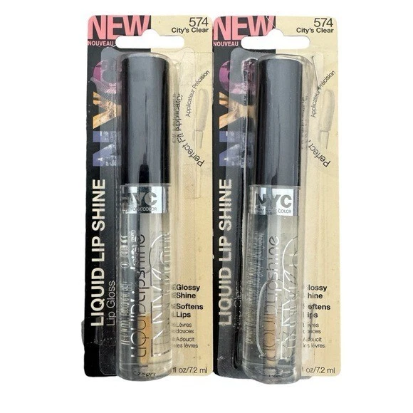 2 x Vintage NYC Liquid Lip Shine Lip Gloss 574 City's Clear (READ) - Image 1 of 1