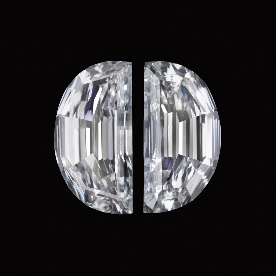 HALF MOON SHAPE DIAMOND MATCHING PAIR 1.06ct LOOSE ACCENT SIDE STONES NATURAL - Image 1 of 1