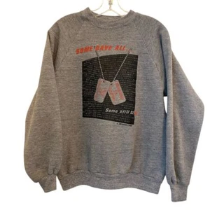 Vintage Sweatshirt Jerzees 1986 Operation Triumph grau Herren MIA POW Large USA FLECK - Bild 1 von 12