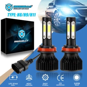 4 Sides H11 H8 H9 LED Headlights Hi/Low Beam 6500K Super Bright White 360000LM - Picture 1 of 12