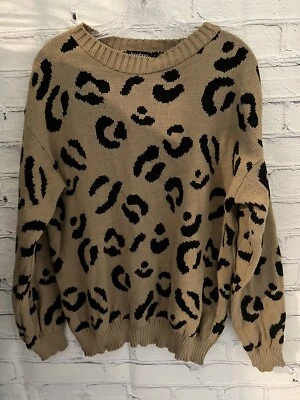 Suéter Pullover Boohoo Marrón/Negro Tejido Acrílico Nuevo Sin Etiquetas Para Mujer L Foto 1 de 4